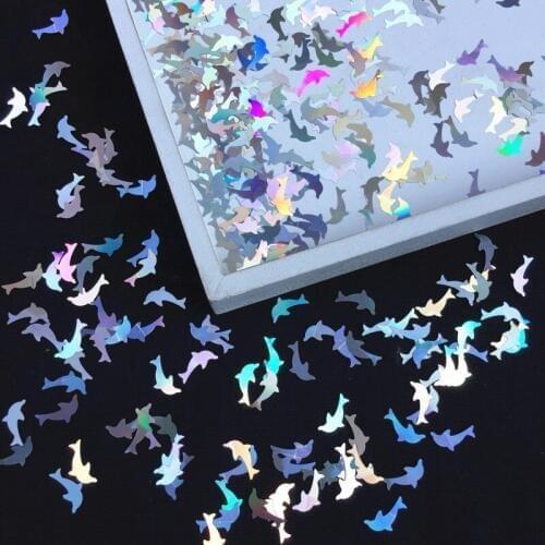 10g 5*9mm Dolphin Ultra-thin Sequins Handmade DIY Crystal Mud Star Filler Decorative Laser Nail Patch Jewelry Accessories