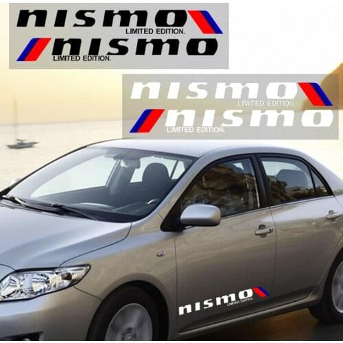 2pcs Car Body Sticker Car Badge Decoration Decal Door Sticker for NISMO Nissans Tiida Teana Skyline Juke X-trail Almera Qashqai