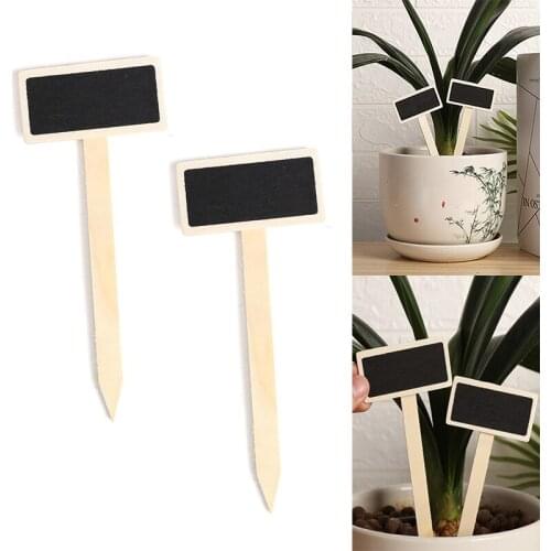 20PCS Mini Wooden Chalkboard Blackboard Creative Decorative Garden Flowers and Plants Markers Pot Tags House Decorations