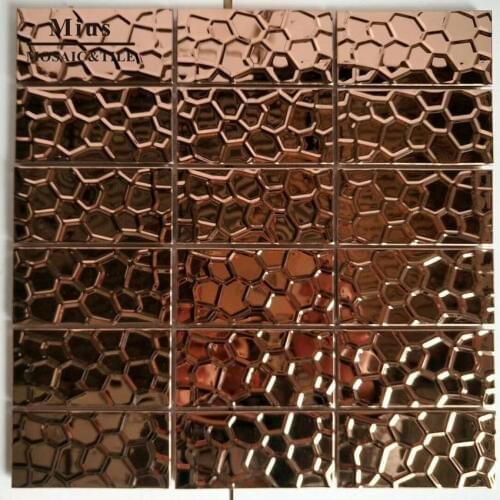 3D stainless steel mosaic kitchen tile brick pattern