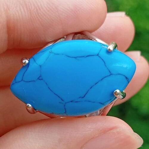 5pcs Turquoise stone Chakra Finger Ring Reiki Healing Beads Adjustable Amulet Wholesale