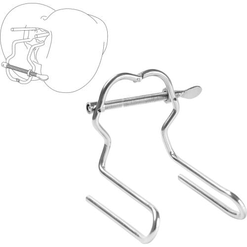 Stainless Steel Anal Expander Metal Anal Dilator Vaginal Clamp Speculum Butt Plug Ass Expander Speculum BDSM Sex Toys For Women