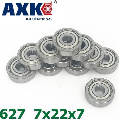 Axk 627zz Bearing Abec-5 10pcs 7x22x7 Mm Miniature 627z Ball Bearings 627 Zz Emq Z3v3 Quality