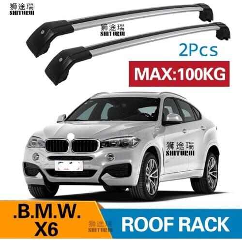 SHITURUI 2Pcs Roof bars For BMW X6 X6M (F16, F86) 2014-2019 Aluminum Alloy Side Bars Cross Rails Roof Rack Luggage Carrier