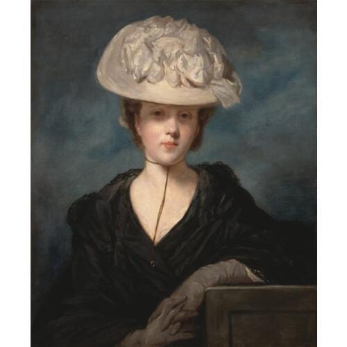 Free shipping classical court figure lady wear a hat portrait oil painting canvas prints on canvas wall art decoration picture