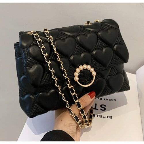 Brand Luxury Handbag Women Bags Designer Chains Shoulder Bags Ladies Solid Color Flap Messenger Bag Female Lattice Crossbody Sac