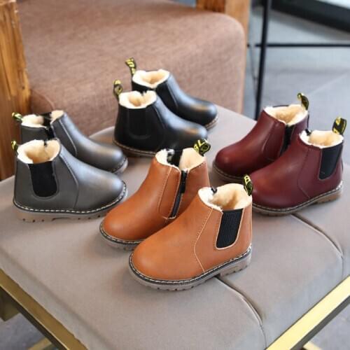 Children Winter Plush Keep Warm Martin Boots Kids Baby Girls Boys Waterproof Snow Ankle Boots 1 2 3 4 5 6 7 8 9 10 11 Years Old