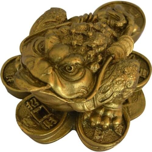 Feng Shui Money Frog /Money Toad Attract Wealth Chinese Coin Resin Home Decor Lucky Gift W1713