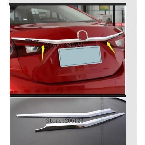 For Mazda 3 Axela Sedan 4dr 2014 2015 2016 2017 2018 Chrome Rear Trunk Lid Cover Tailgate Door Handle Trim Garnish Molding Strip