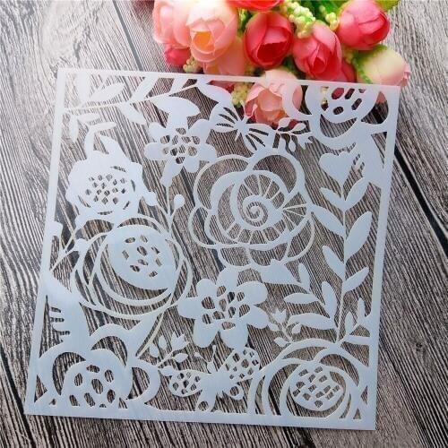 Scrapbooking tool card DIY album masking spray painted template drawing stencils laser cut templates flower leaf shape