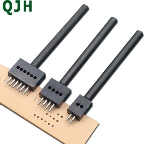 DIY Handmade Round Stitching Punch Tools Leather Hole Punches 4/5/6/mm Spacing Leather Punching Tool Hole Cutter Suture punch
