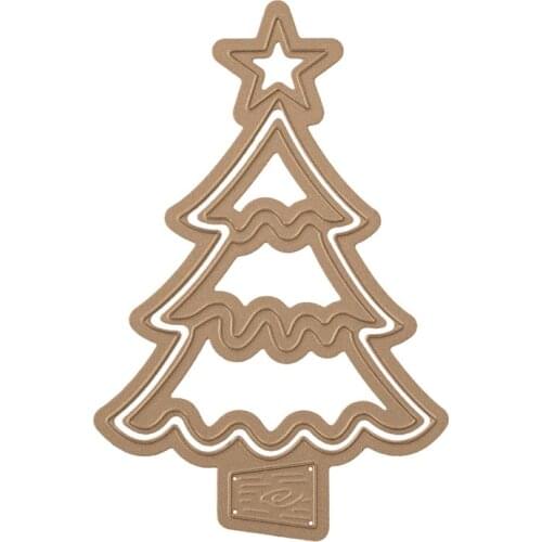 JMCRAFT ChristmasTree With Fve-Pointed Star Metal Cutting Dies DIY Scrapbook Handmade Paper Craft Metal Steel Template Dies
