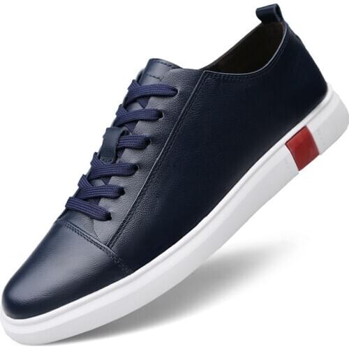 Fashion Sneakers Genuine Leather Men Casual Shoes Footwear Male Flats Shoes Outdoor White Mens Leather Designer Big Size 46