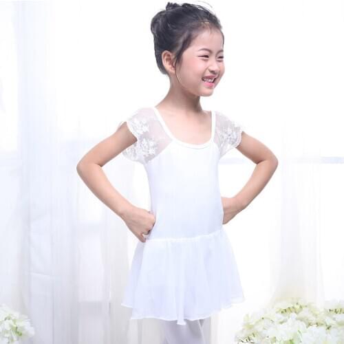 Lace Ballet Dress For Girls White Ballerina Dresses Kids Dancewear Gymnastics Leotard Ballet Dance Costume Tutu Clothes JL1179