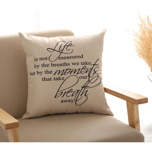 Throw Pillow Case Square Cushion Pillow Cover Cotton Linen Pillowcase Square for Home Sofa Bed Decor 45x45cm, 1pcs