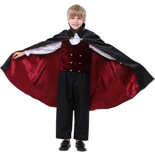 Boy Carnival Halloween Purim Deluxe Vampire Noble Costume Gothic Horror Zombie Book Week Cosplay Fancy Party Dress