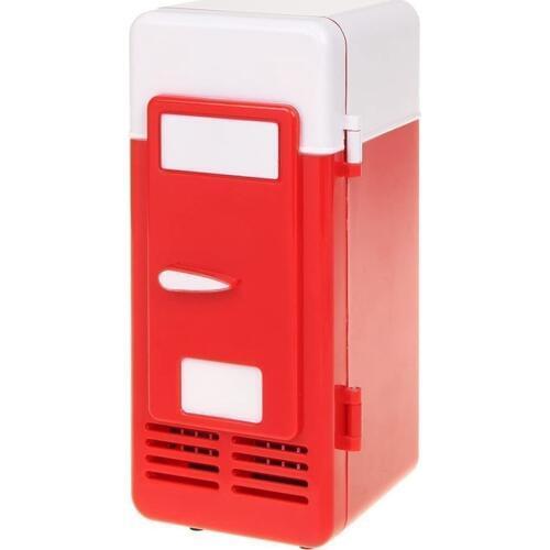 Mini Red USB Fridge Cooler Beverage Drink Cans Cooler / Warmer Refrigerator for Laptop PC Computer