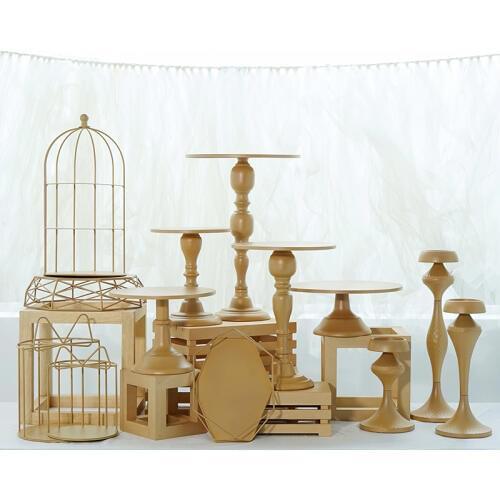 SWEETGO Champagne cake stand 1 piece cake tools fondant dessert tray home decoration sweet table party supplier candle holder