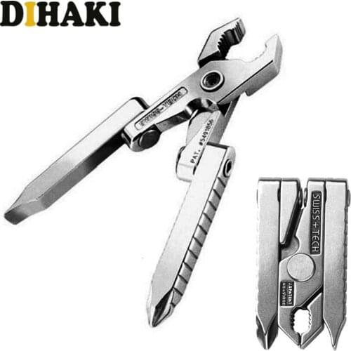 Portable Multi-function Folding Pliers Stainless Steel EDC Keychain screwdriver Pocket Mini Travel Outdoor Camping Survival Tool