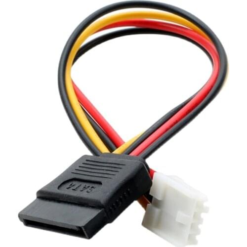 ITX Power Cord SATA 15P Female To Small 4PIN Female 2.54mm Pitch To SATA Power Supply Line 18AWG 20cm