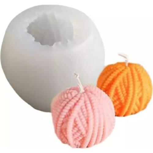 Wool Ball Candle Silicone Mold DIY Coarse Woolen Design Aromatherapy Soap Chocolate Cake Mould Handmade Home Decoration Gift