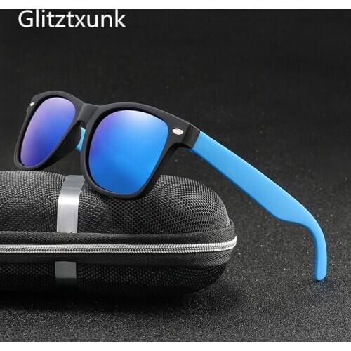 Glitztxunk Brand Retro Polarized Sunglasses Men Women New Square Fashion Black Sun Glasses For Male/Female Outdoor Eyewear UV400
