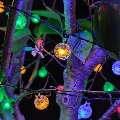 Solar Powered LED Outdoor Waterproof String Lights Outdoor Garden Yard Lamp Light String J99Store