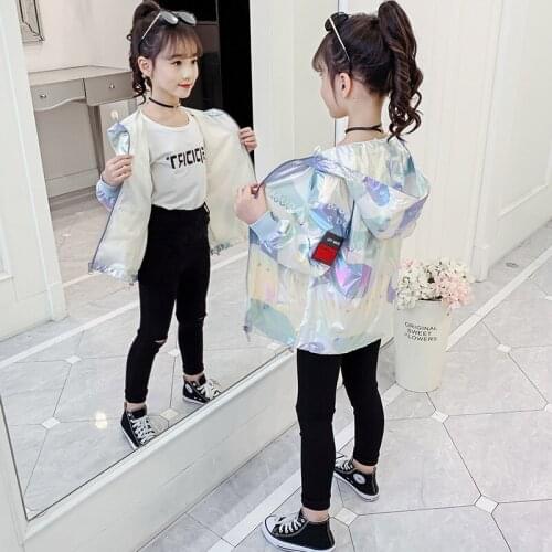 Bright Jacket Spring Autumn Coat Outerwear Top Children Clothes School Kids Costume Teenage Girl Clothing High Quality