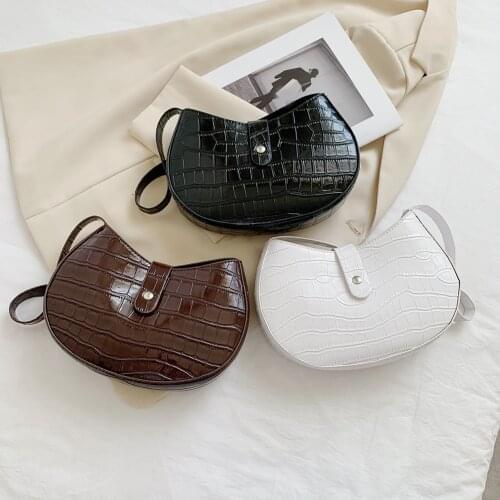 Women Fashion PU Leather Stone Pattern Solid Color Shoulder Underarm Bag Casual Ladies Small Hobos Purse Handbags 2021 new