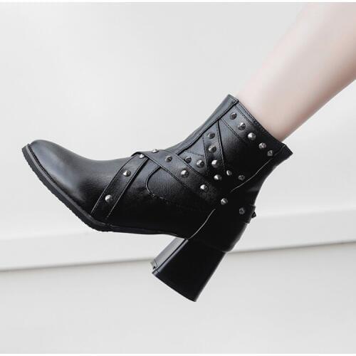 Big Size 9 10 11-17 boots women shoes ankle boots for women ladies boots shoes woman winter Pointed thick with