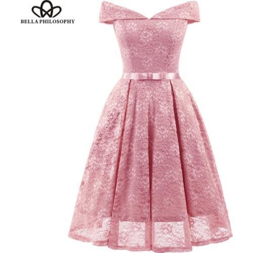 Bella Philosophy Spring Off Shoulder Lace Dress Women Double Layer Hollow Out Dress Female Party Dress Slash Neck Vestidos