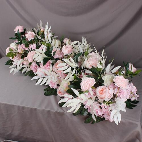 0.5/1m Road cited artificial flowers row wedding decor flower wall arched door shop Flower Row Window T station Christmas Flores