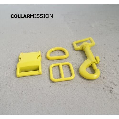 100pcs/lot(metal buckle+adjust buckle+D ring+metal dog clasp) spray paint accessory for 20mm webbing DIY dog collar 7 colours