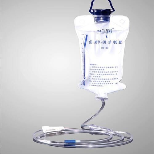 1200ML Household enema Bag add 10pcs tubes kit Intestine flushing spa Detoxification bag bowel washing device