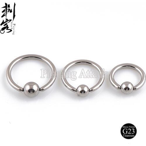 14 Gauge Titanium Captive Ring Highly Polished G23 Titanium Body Jewelry