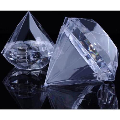 200pcs Clear Plastic Diamond Candy Boxes Wedding Favor Box Candy Holders Banquet Giveaways WA2456