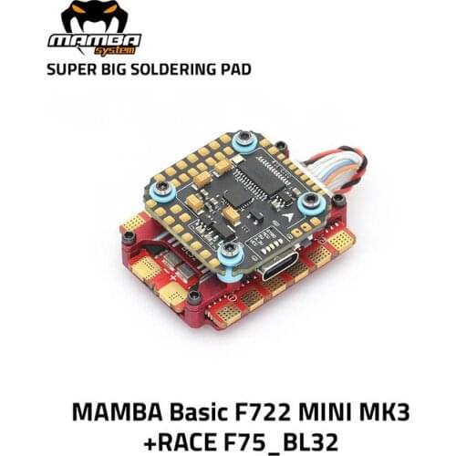 20X20mm DIATONE MAMBA RACE F722 Mini MK3 60A 75A 3-6S 32bit BLHELI32 Flight Controller Stack for RC FPV Racing Freestyle Drones