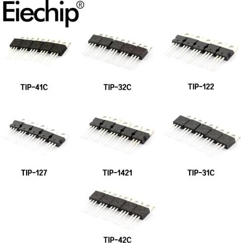 7Values*5pcs Mosfet Transistor Set TIP31C TIP32C TIP41C TIP42C TIP122 TIP127 TIP142 TO-220 Transistor Mosfet assortment Kit