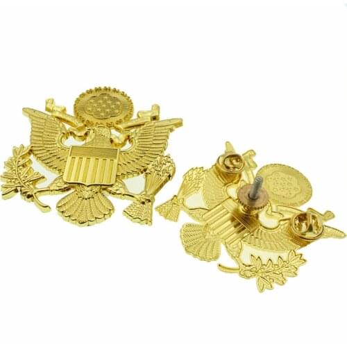 US Army Officer Golden Eagle Cap Badge Insignia Pin U.S. Army Peaked Cap Badge Military Store 5605101