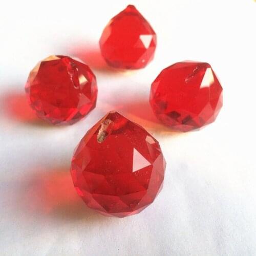 Free Shipping 102pcs/lot 30mm red color Crystal lighting ball, crystal chandelier ball, crystal curtain pendant parts