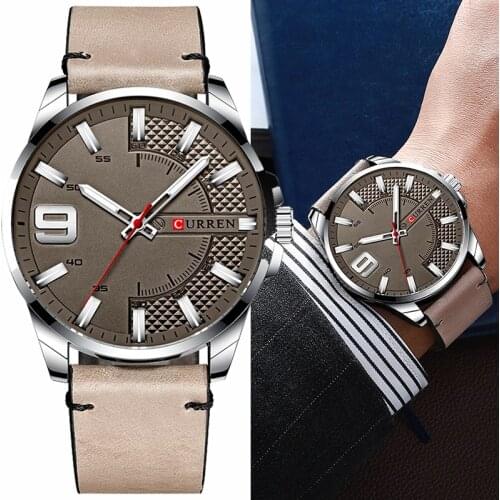 CURREN Fashion Sport Quartz Men Watch Luxury Business Leather Watches Men Casual Military Luminous Hands Male Clock часы мужские