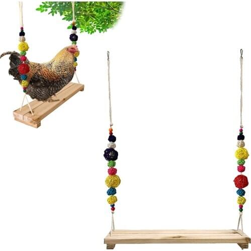 Chicken Swing Wooden Chicken Toys for Hens Large Bird Parrot Trainning Standing Climbing