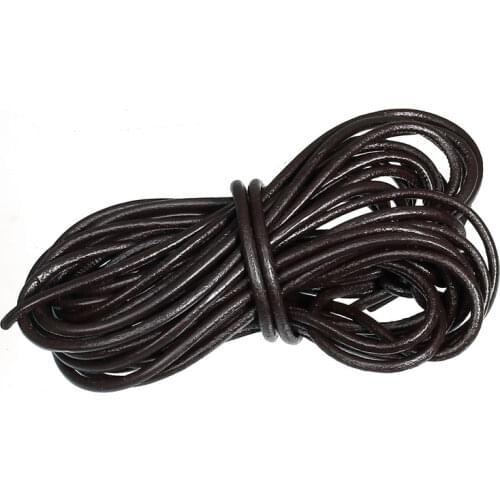 DoreenBeads Coffee Color Round PU Leather DIY Making Necklace Bracelets Fashion Men Women Punk Style Jewelry Cord 3mm,5M Length