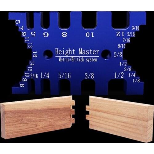 Woodworking Tenon Caliper Measuring Ruler High Precision Metric Imperial Card Gauge for Wood Work Router Saw Table Machine Tool