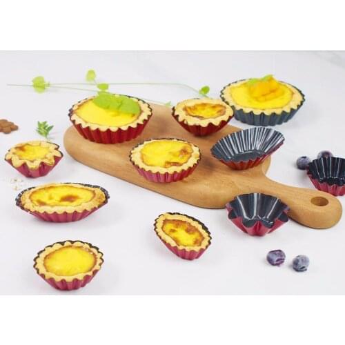 Hot 2pcs/set Non-stick Carbon Steel Tart Mold Chrysanthemum Fruit Tarts Mould Pie Muffin Cake Shell Molds Quiche Baking Pan