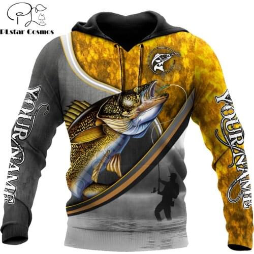 Custom name Walley Fishing 3D Printed Autumn Men Hoodies Unisex Casual Pullover Zip Hoodie Streetwear sudadera hombre DW0560