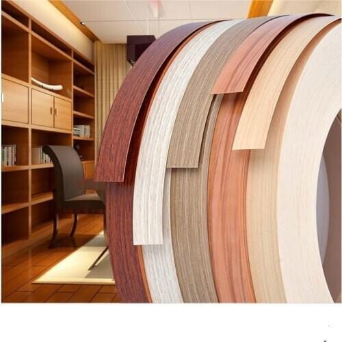 White Hot Melt PVC Furniture edge banding strip Protector tape adhesive veneer sheets for Cabinet Table Wood Surface Edging Deco