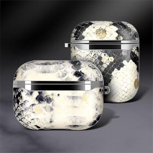 Apple AirPods Pro Leather Serpentine Bluetooth Ear Case Apple 2 Earphone Charging Pocket comes in a fully prote