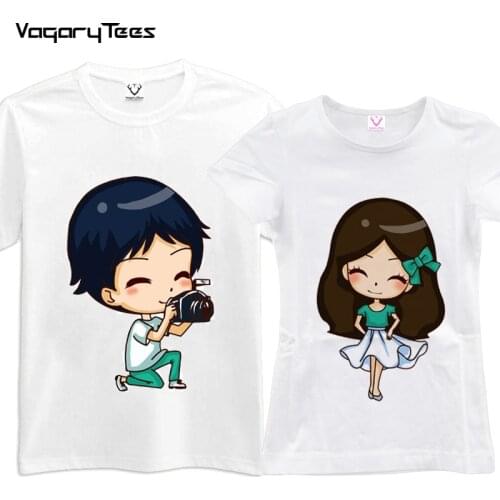 Summer Valentine Tshirt Lovers Clothes Couple T-shirt Women Men Funny Cartoon Print T Shirts His and Hers Gifts For Loved