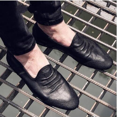 Outdoor Spring Summer Leisure Loafers Genuine leather High Quality Breathable Lazy Shoes